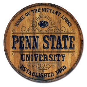 barrel top sign Penn State University Home of the Nittany Lions Established 1855